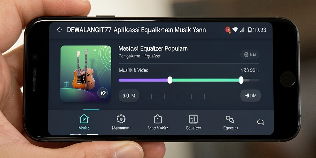 Antarmuka aplikasi DEWALANGIT77 yang menawan dengan fitur Equalizer yang canggih.