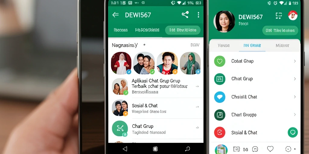 Tampilan antarmuka DEWI567 yang intuitif untuk Chat Grup.