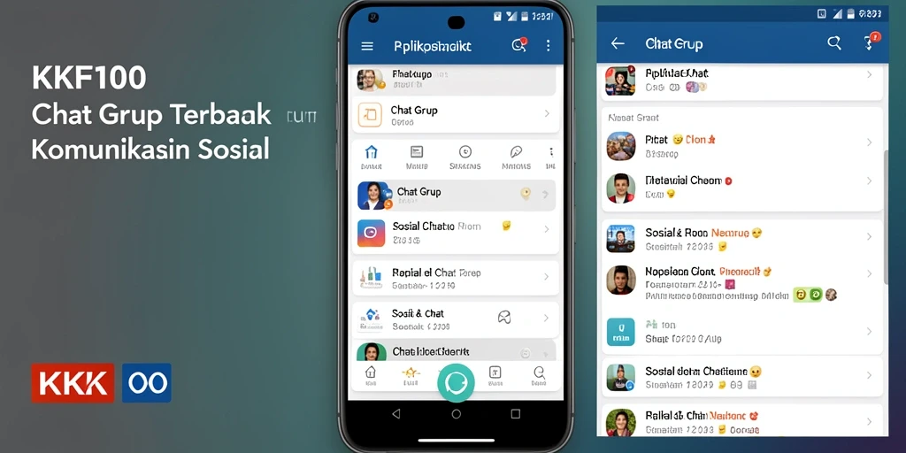 Antarmuka KPK100 yang modern dengan fitur Chat Grup yang mudah digunakan.
