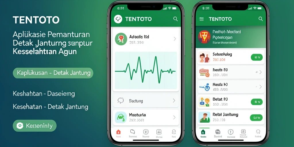 Antarmuka TENTOTO menunjukkan data detak jantung secara visual.