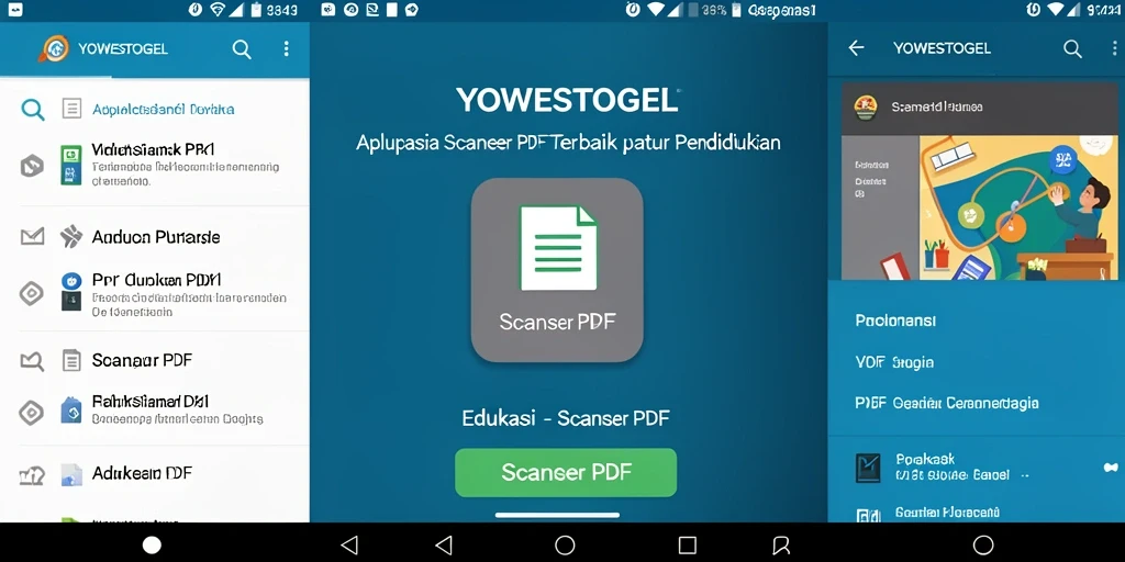 Tampilan antarmuka utama YOWESTOGEL dengan fitur Scanner PDF.